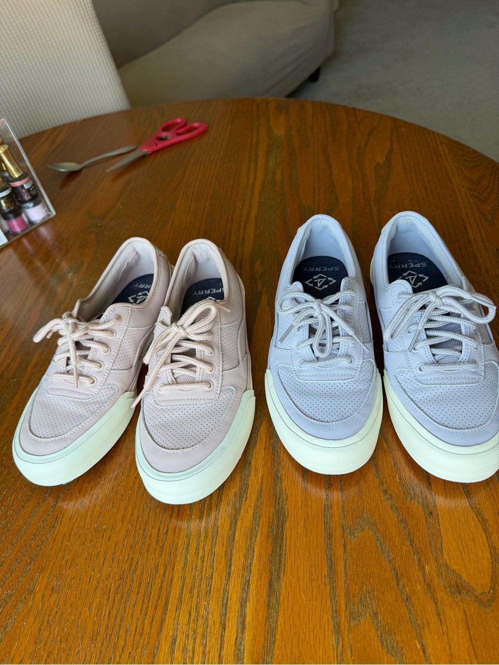 sperry boat( like new ) sneakers bundle of 2 pairs -pink and purple size9